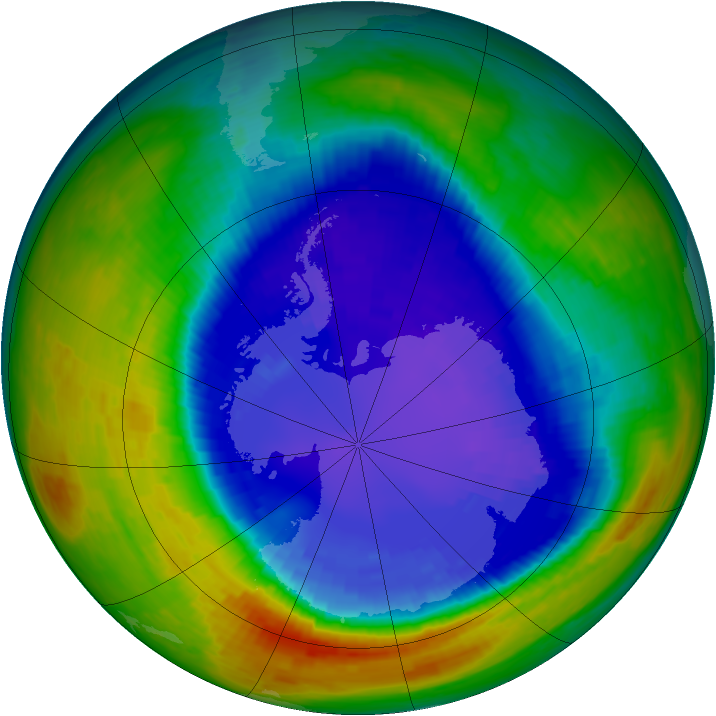 Antarctic ozone map for 16 September 1994